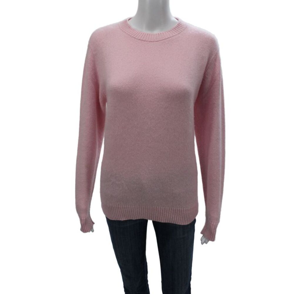 The Elder Statesman Unisex Pink Cashmere Pullover Sweater Crew Neck Size S